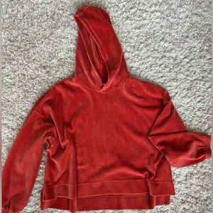 Velour Aerie Cropped Hoodie